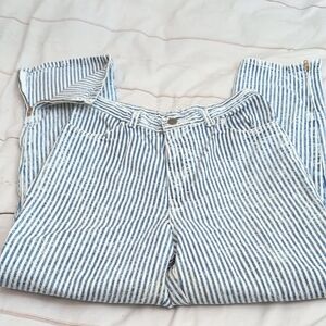 Vintage Palmettos Womens High Rise Striped Blue and White Pants size 14 Tall